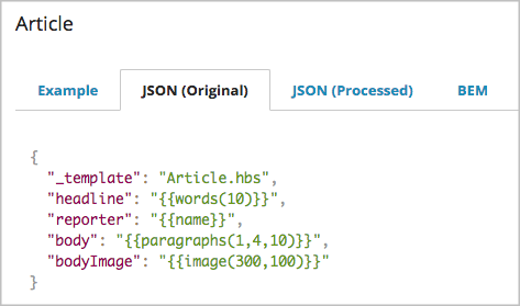 Raw JSON data