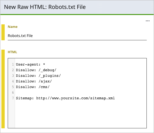 Sample robots.txt directives