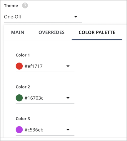 Color palette, one-off theme