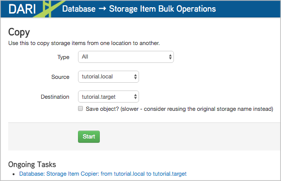 Dari Storage Item Bulk Operations tool