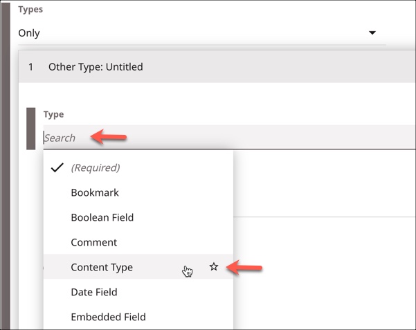 Select Content Type