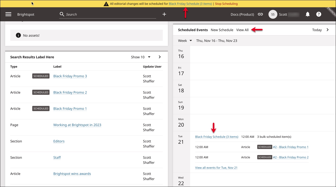 Ways to access the Edit Schedule pop-up