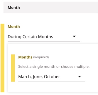 During Certain Months option