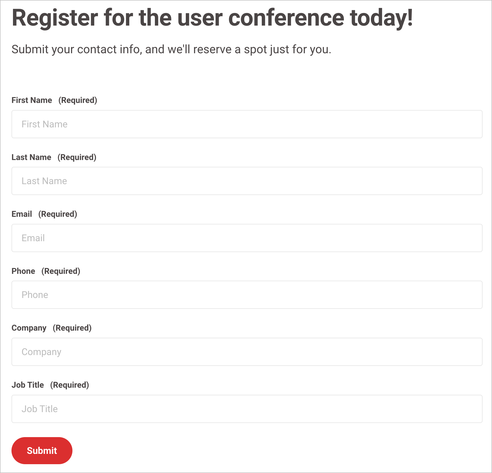 Marketo form in an article