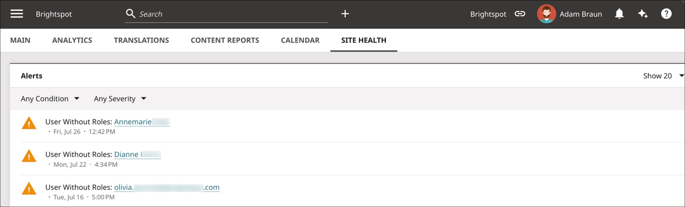 Alerts widget