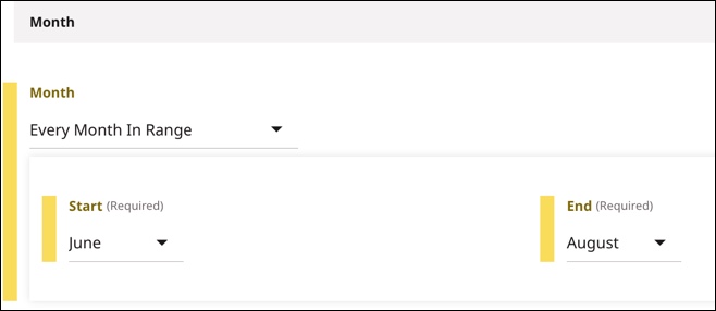 Every Month In Range option