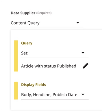 Content Query settings