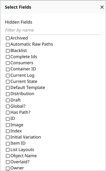 Select fields widget