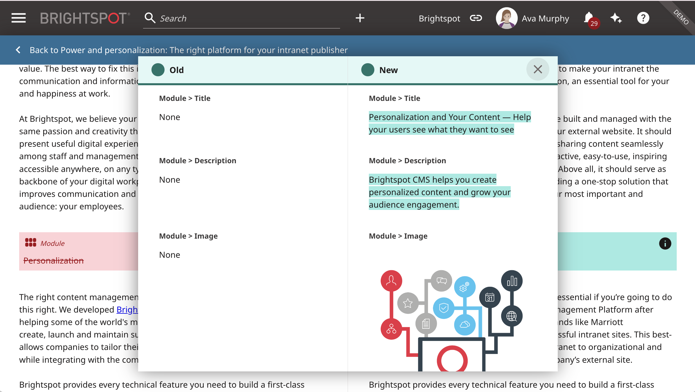 Version History Improvements on Article: Compare to Live