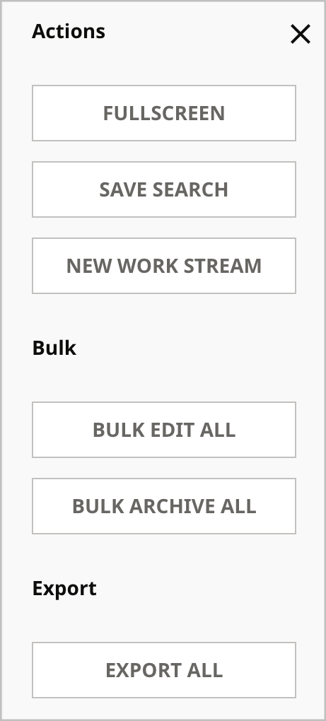 Search result available actions