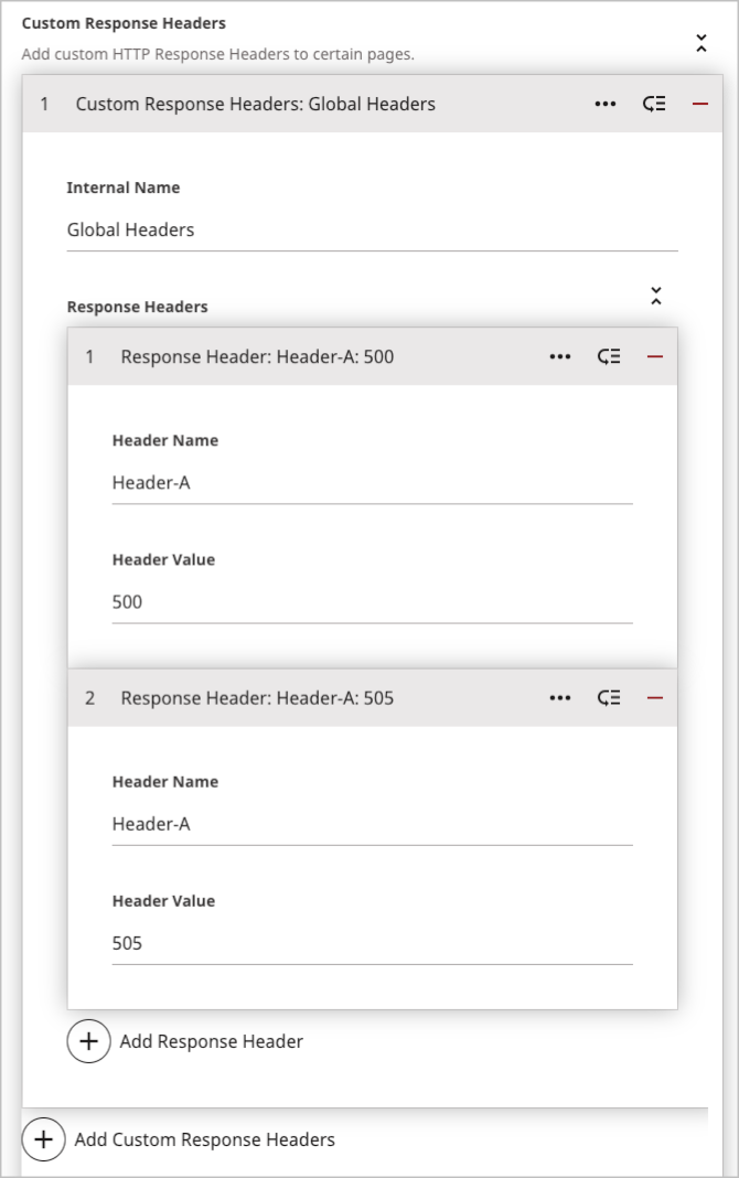 Same site, single custom response header
