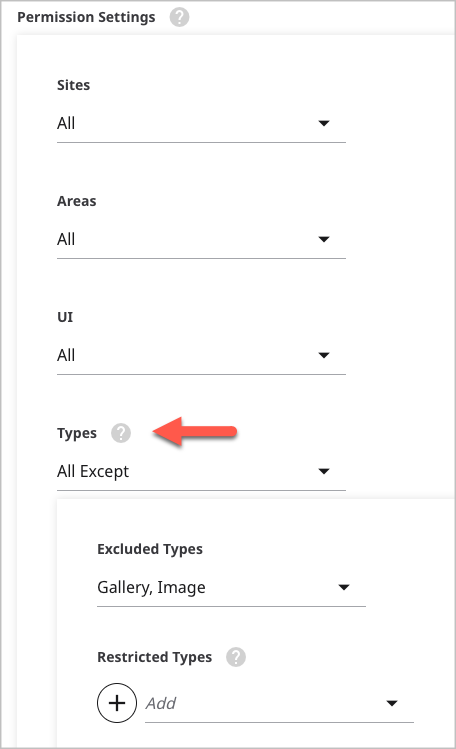 Permissions on content types