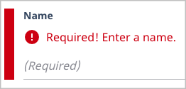 Custom error message