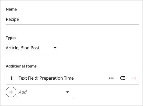 Article and Blog Post content types modified for recipes