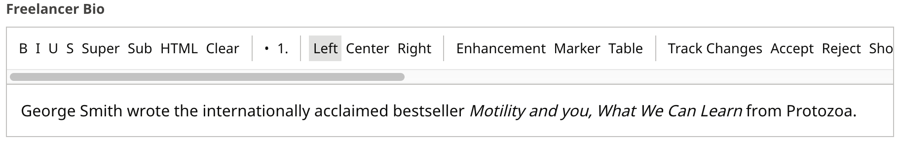 Freelancer Bio