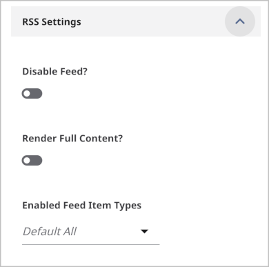 RSS settings at asset level