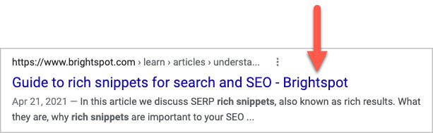 Site name in search result