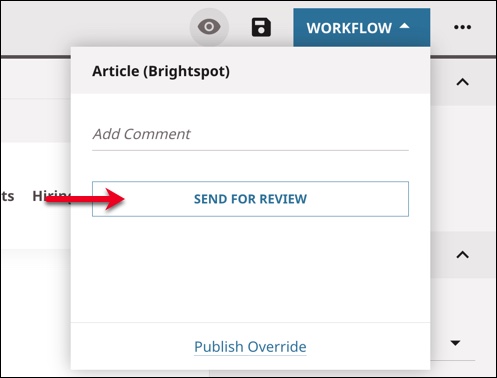 Next step in workflow highlighted