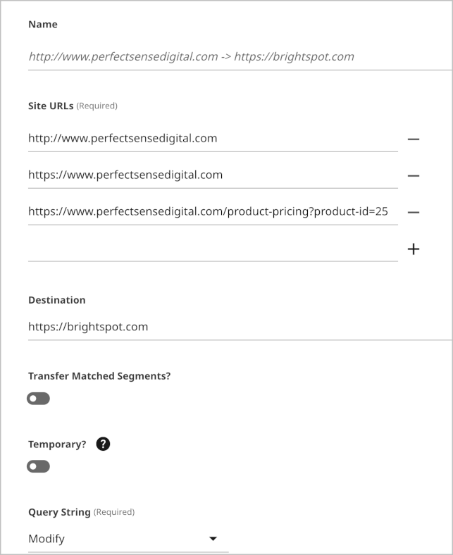 Site redirect