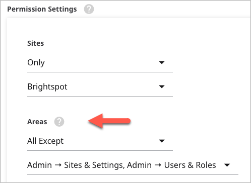 Permissions on the navigation menu