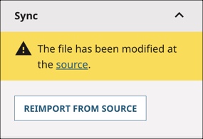 Sync widget displaying out of sync message