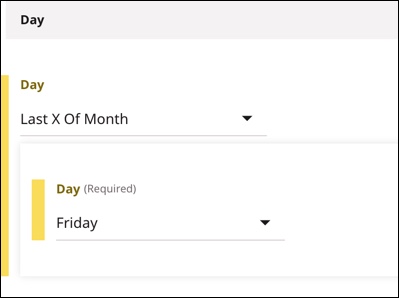 Last X Of Month option