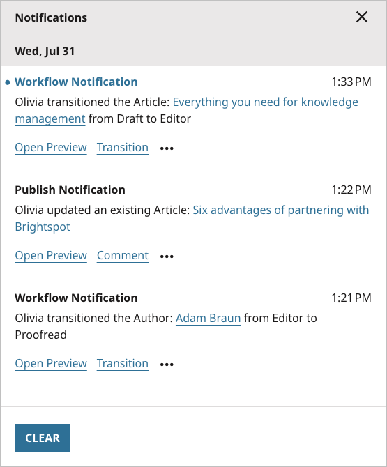 Notification widget
