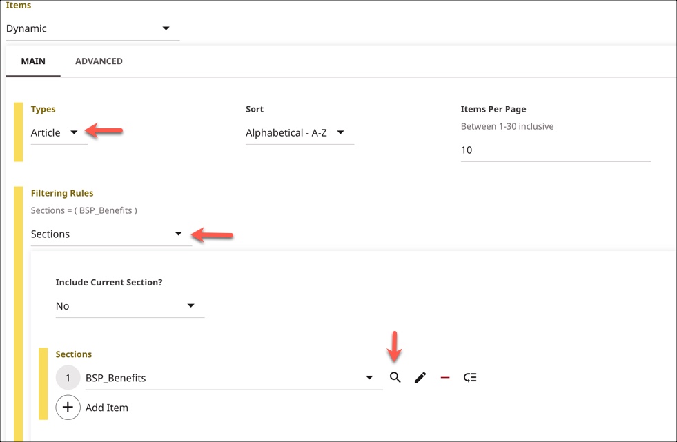 Build your dynamic list query