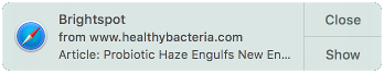 Browser notification for a publish event