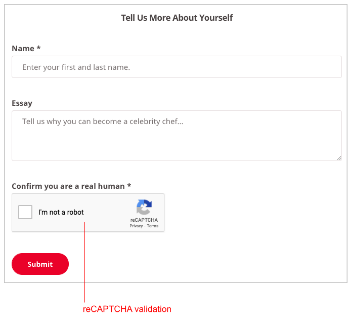 Google reCAPTCHA response