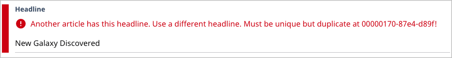 Custom duplication error message