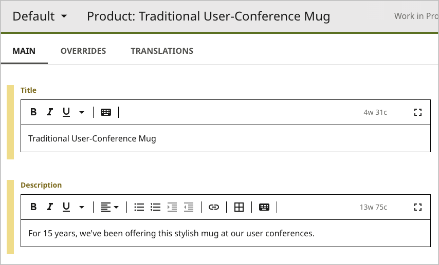 Overriding a Shopify product's title and description