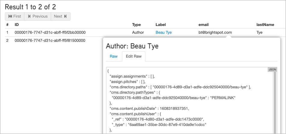 Viewing object in JSON format