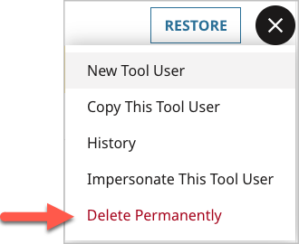 Permanently deleting an administrative object