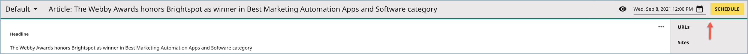 Schedule button shown on article.png
