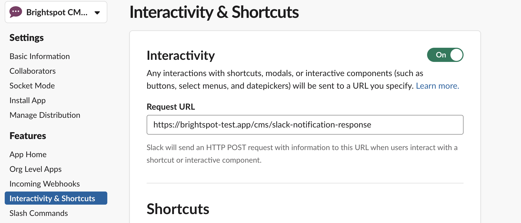 Slack console