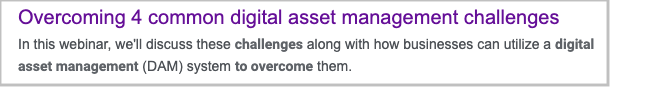 Search result example