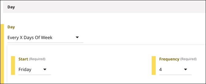 Every X Days Of Week option