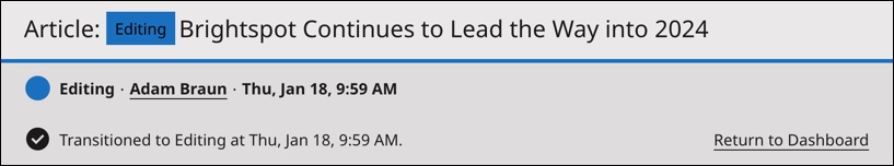 Status color on content edit page