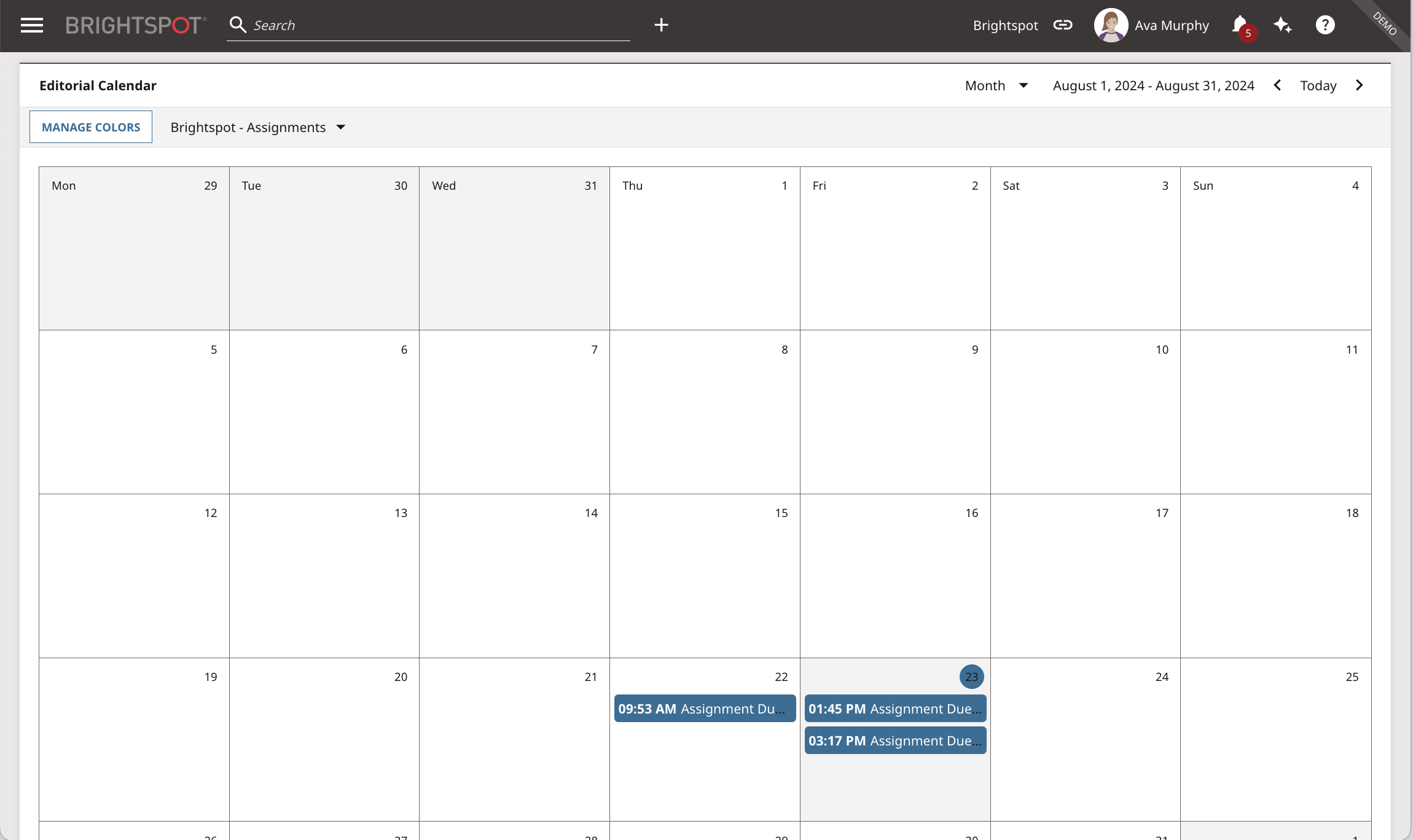 Google Calendar / Assignments on Dashboard Tab