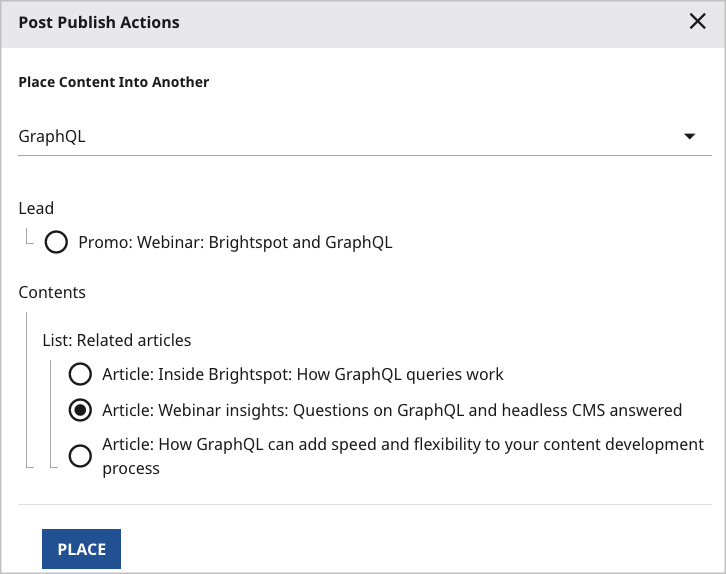 Post-publish actions