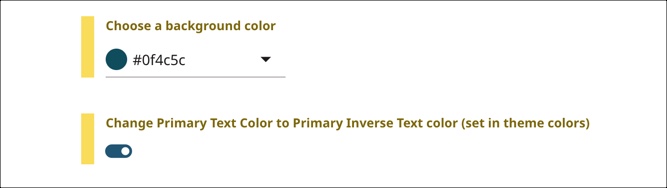 Modify the background and text colors