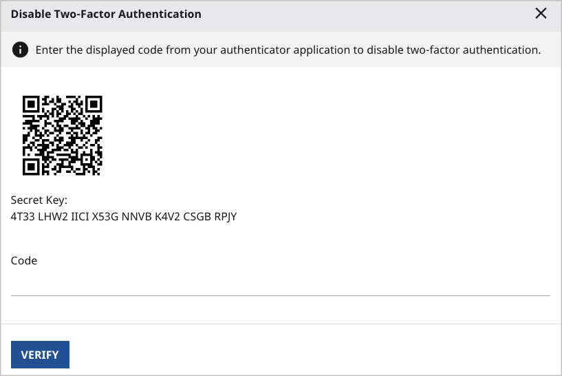 Disable two-factor authentication