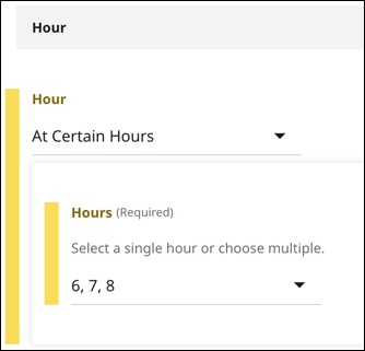 At Certain Hours setting