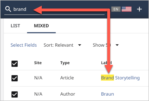 Search term highlighting