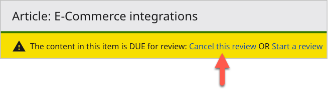 Canceling a periodic review