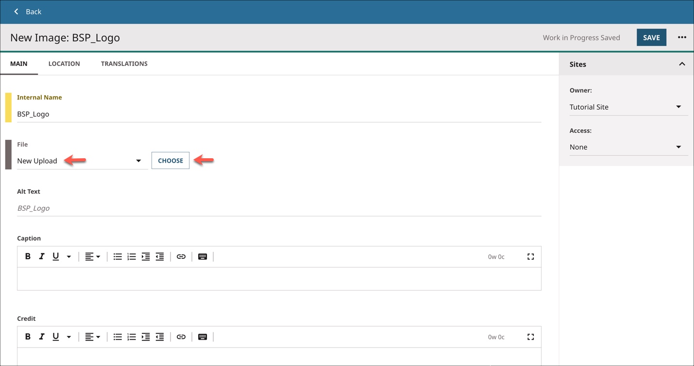 Choose file to upload