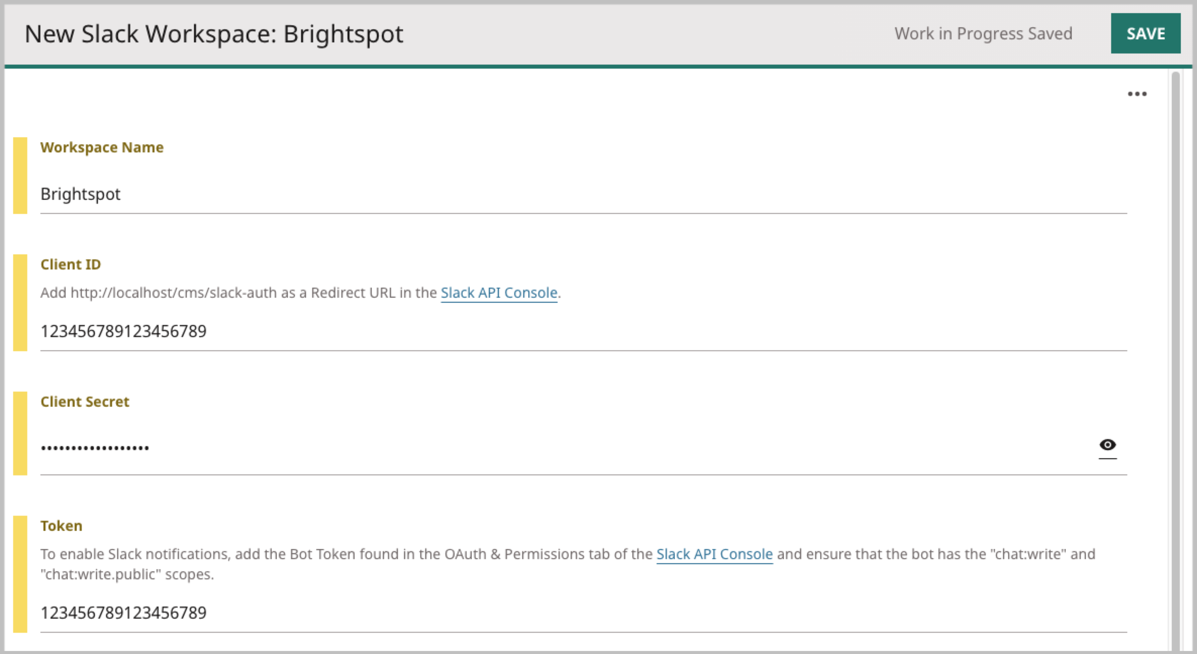 Configuring a Slack workspace