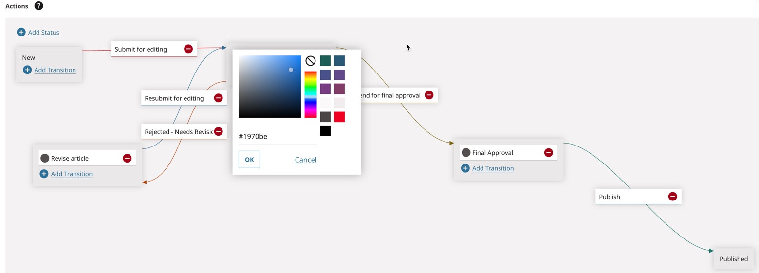 Select the color for a status