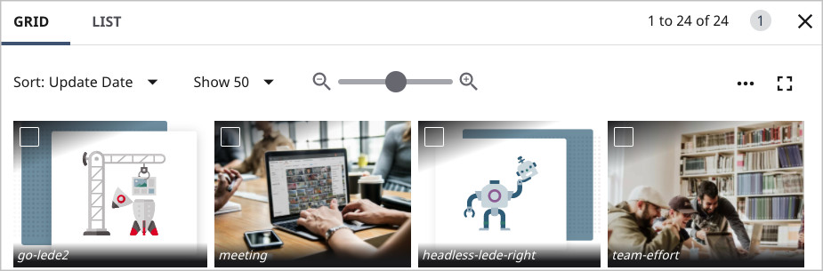 Grid view